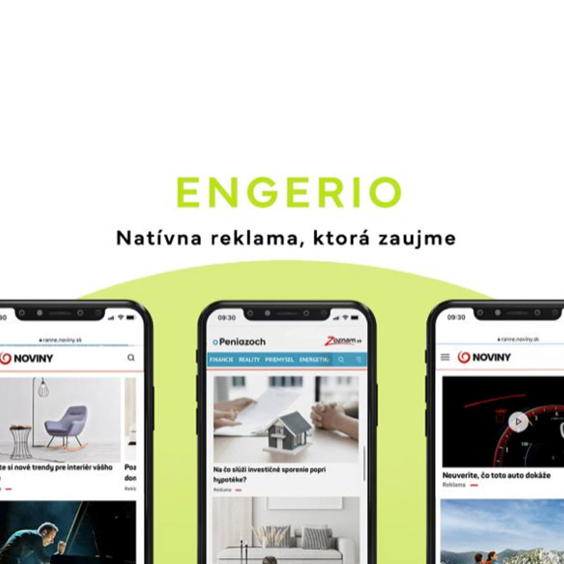 Engerio je natívna reklamná platforma, ktorá vám pomôže distribuovať váš obsah na prestížne slovenské médiá.